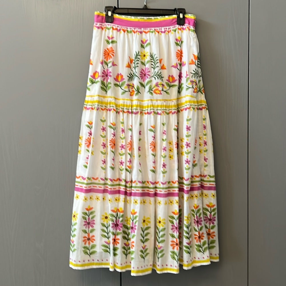 BANJANAN Floral Tiered Maxi Skirt